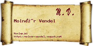 Molnár Vendel névjegykártya