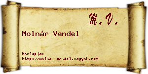 Molnár Vendel névjegykártya